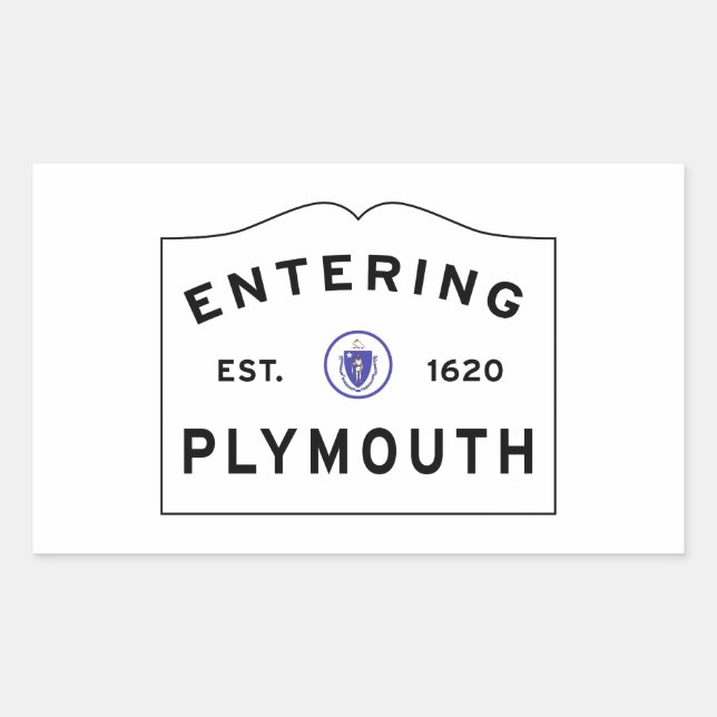 Adesivo Retangular Bem-vindo à placa de cidade do Plymouth MÃE (Frente)