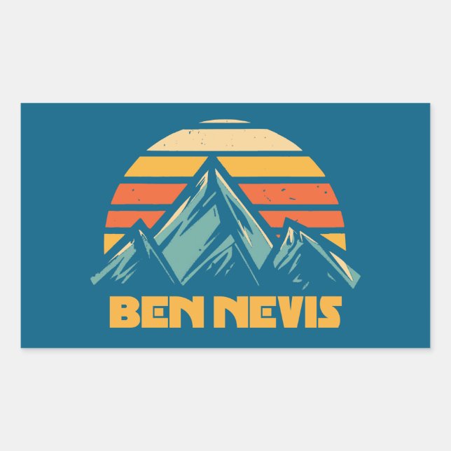Adesivo Retangular Ben Nevis Retro Turquoise (Frente)