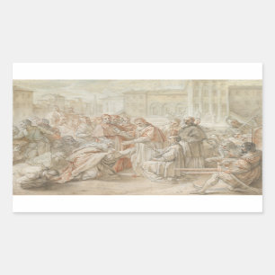 Adesivo Retangular Benedetto Luti - Pius V e o embaixador do