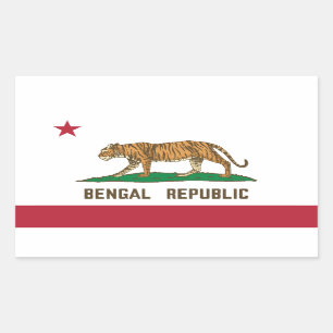 Adesivo Retangular Bengala República Tiger Flag Bengali Pride
