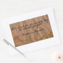 Benjamin Franklin Inspirational Cote "Empty Bag"