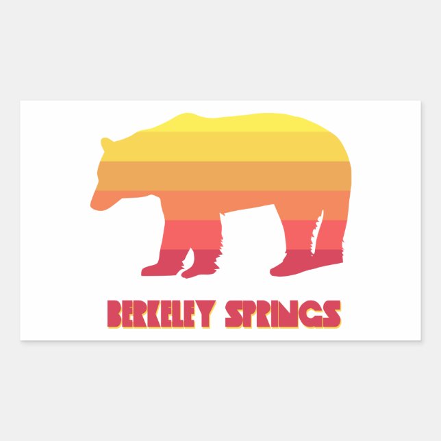 Adesivo Retangular Berkeley Primavera West Virginia Rainbow Bear (Frente)