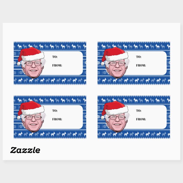 Adesivo Retangular BERNIE SANDERS Hanuka (Folha)