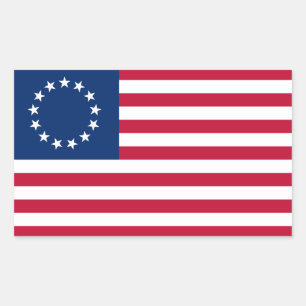 Adesivo Retangular Betsy Ross 13 Stars American Flag
