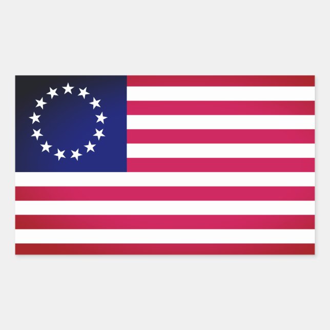 Adesivo Retangular Betsy Ross Flag (Frente)