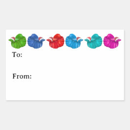 Adesivo Retangular Betta Fish Santas Sticker