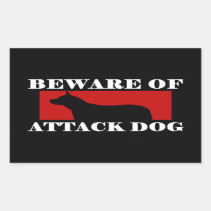 Adesivo Retangular Beware do cão de ataque - cão australiano do gad