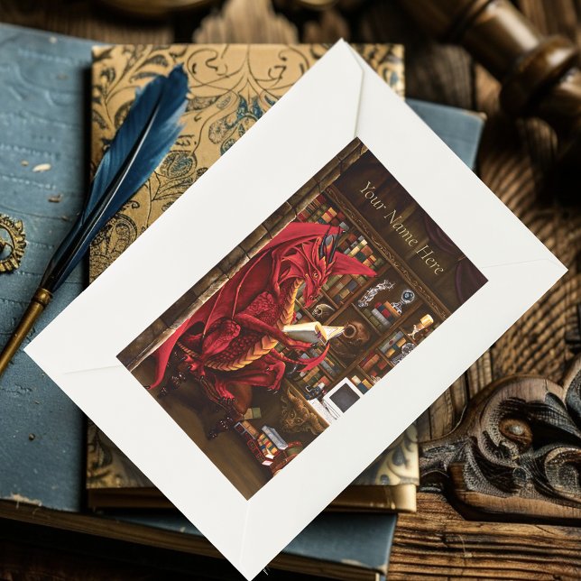 Adesivo Retangular Biblioteca Podcast Dragon (Criador carregado)