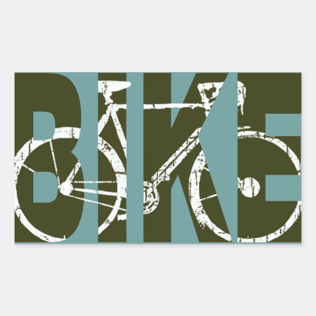 Adesivo Retangular bicicleta. bicicleta/ciclagem agradável (Frente)