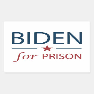 Adesivo Retangular Biden Para A Prisão   Anti Joe Biden   Slogan   Ca
