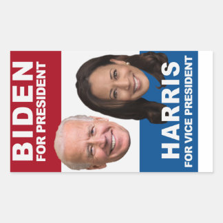 Adesivo Retangular BIDEN para Presidente, KAMALA HARRIS para VP