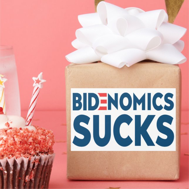 Adesivo Retangular Bidenomics Sucks (Festa)