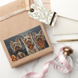 Adesivo Retangular Biewer Terrier Halloween Spooky