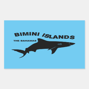 Adesivo Retangular Bimini Islands Scuba Mergulhando Com Tubarões - Ba