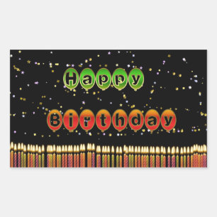 Adesivo Retangular Birthday Balloon Sticker