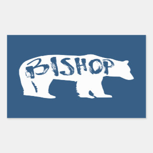 Adesivo Retangular Bishop California Bear