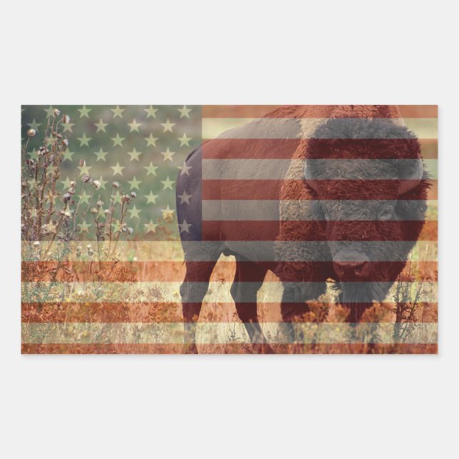 Adesivo Retangular Bison Flag (Frente)