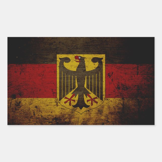 Adesivo Retangular Black Grunge Germany Flag (Frente)