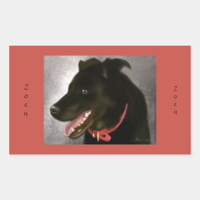 Adesivo Retangular Black Labrador Stickers (Frente)
