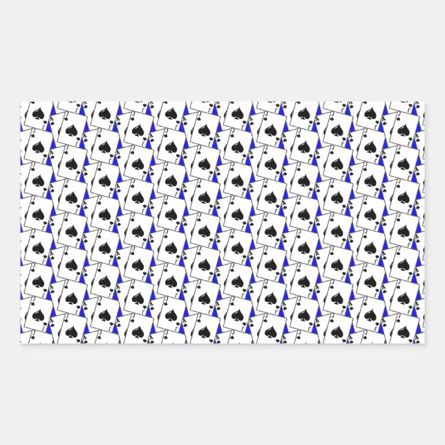 Adesivo Retangular Blackjack Spades Blue (Frente)
