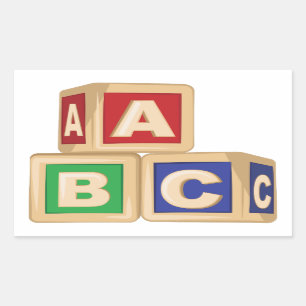 Adesivo Retangular Blocos de ABC