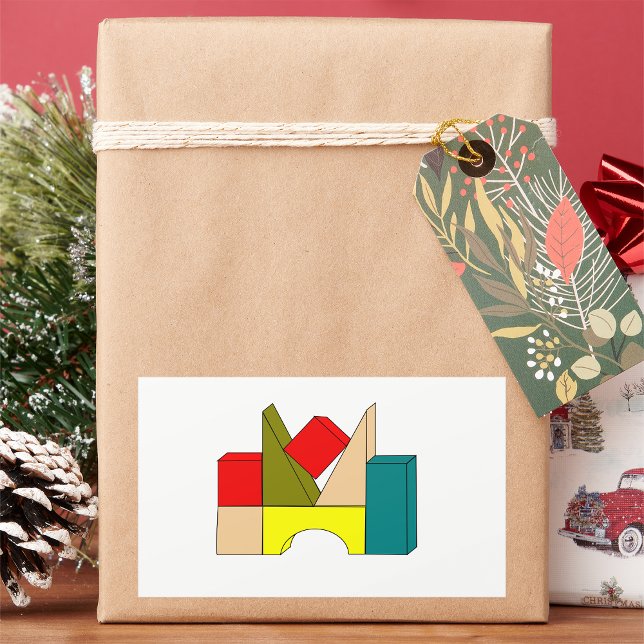 Adesivo Retangular Blocos de construção (Criador carregado)