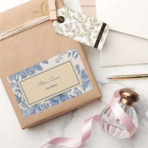 Adesivo Retangular Blue Flowers Toile de Jouy seu nome