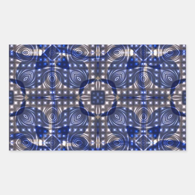 Adesivo Retangular Blue Jean Lights Pattern Sticker - Trendy Blue (Frente)