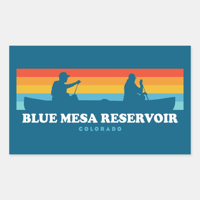 Adesivo Retangular Blue Mesa Reservoir Colorado Canoe (Frente)