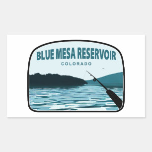 Adesivo Retangular Blue Mesa Reservoir Colorado Fisheries Rod