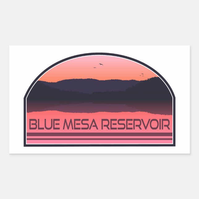Adesivo Retangular Blue Mesa Reservoir Colorado Red Sunrise (Frente)