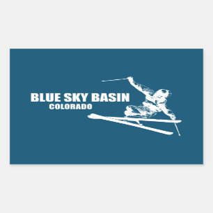 Adesivo Retangular Blue Sky Basin Colorado Skier