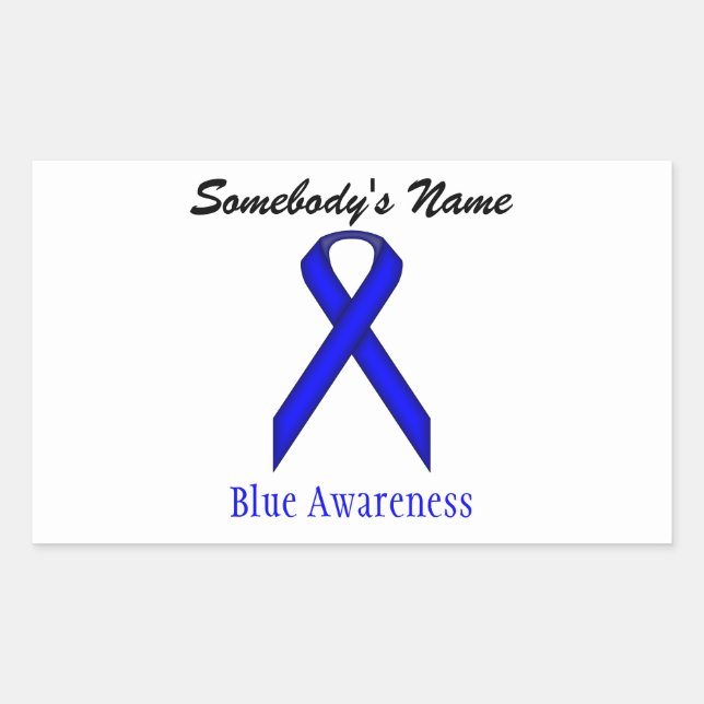 Adesivo Retangular Blue Standard Ribbon por Kenneth Yoncich (Frente)