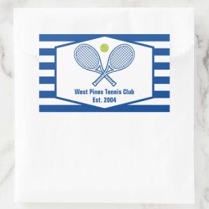 Adesivo Retangular Blue Striped do Clube de País Tênis Personalizado