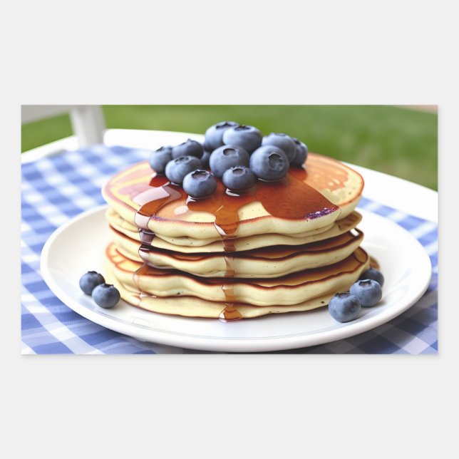 Adesivo Retangular Blueberry Pancakes (Frente)