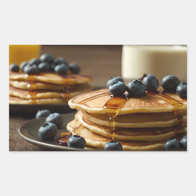 Adesivo Retangular Blueberry Pancakes (Frente)