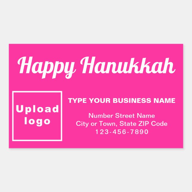 Adesivo Retangular Boas saudações de Hanukkah a rosa (Frente)