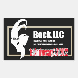 Adesivo Retangular Bock.LLC　1st Anniversary ステッカー　スクエア