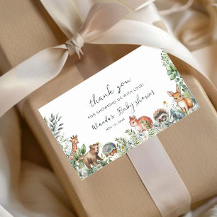 Adesivo Retangular Boho Pampas Woodland Chá de fraldas Obrigado