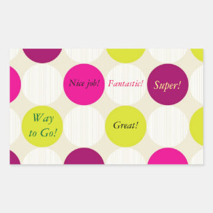 Adesivo Retangular bolinhas Sticker
