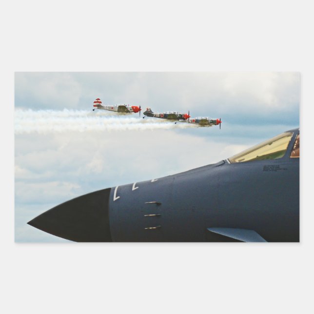Adesivo Retangular Bombardeiro B-1 e Combatentes WWII (Frente)