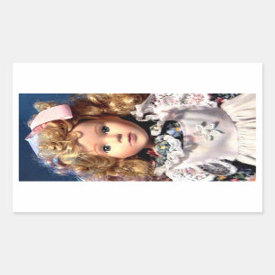 Adesivo Retangular Boneca bonito de Shirley Temple