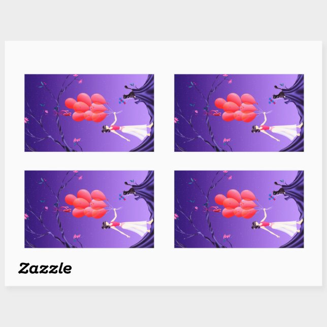 Adesivo Retangular Bonita Ballerina Heist - Divertida Que Fica Com Vo (Folha)