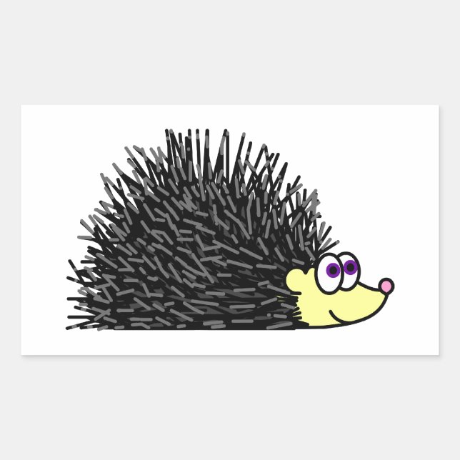 Adesivo Retangular Bonito Adoro Meus Stickers Hedgehog (Frente)