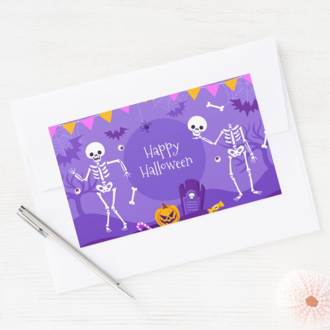 Adesivo Retangular Bonito Halloween (Envelope)