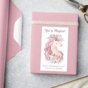 Adesivo Retangular Bonito Namorados de flor selvagem de aquarela