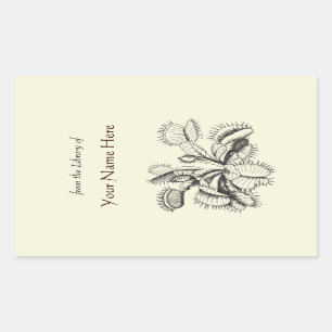 Adesivo Retangular Bookplate do Flytrap de Venus