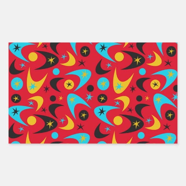 Adesivo Retangular Boomerangs Retro (Frente)