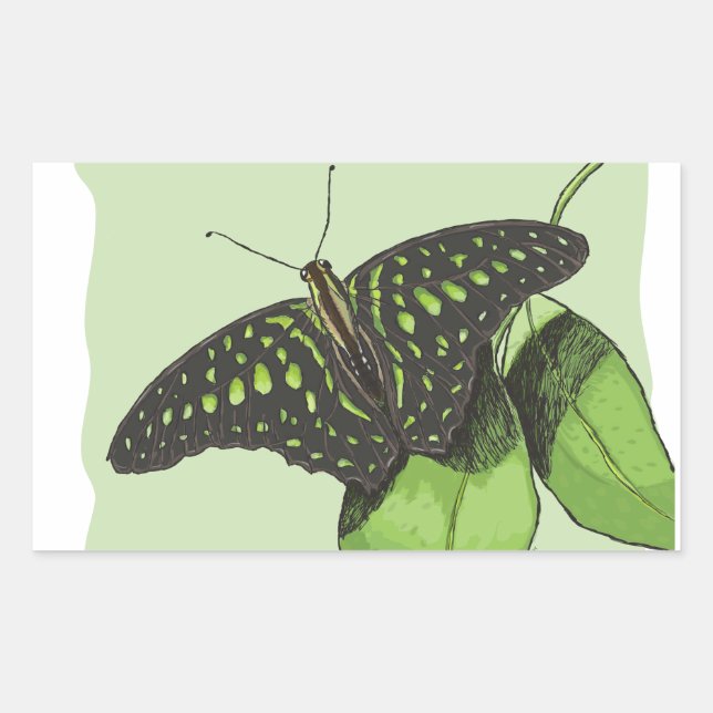 Adesivo Retangular Borboleta de Camuflagem da Natureza (Frente)