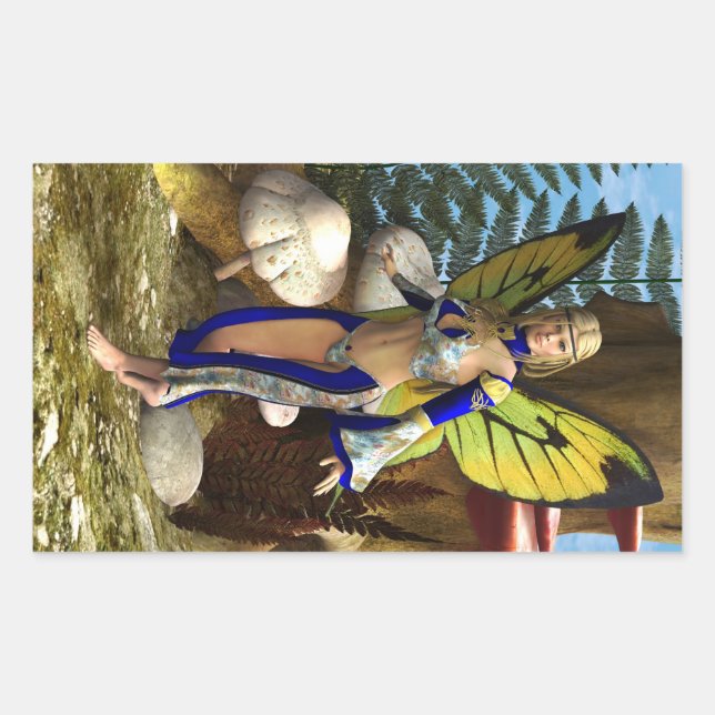 Adesivo Retangular Borboleta de fada (Frente)